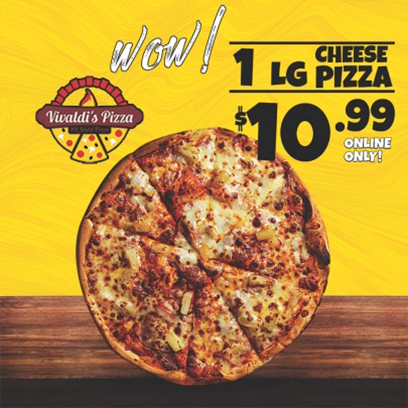 WOW! Large 16” Cheese Pizza for $10.99