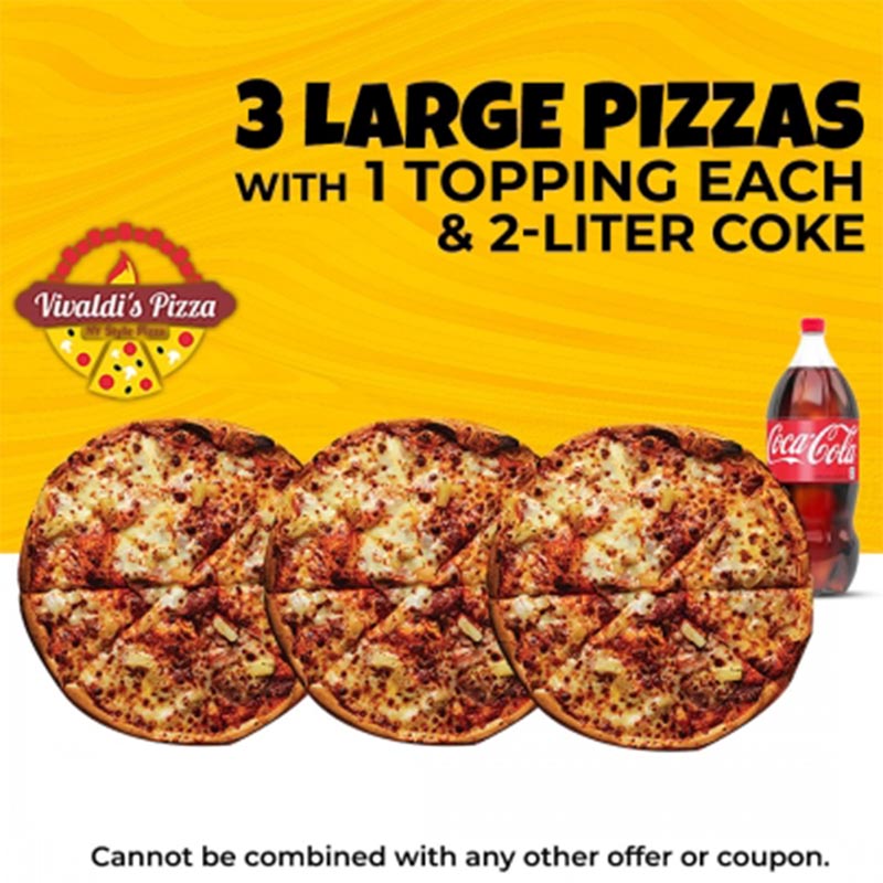 Passionate about 3 LG pizzas? Get the offer Now!